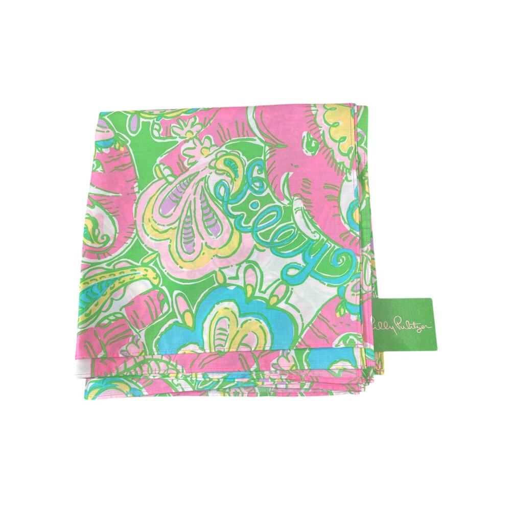 Lilly Pulitzer "Chin Chin" Pink & Green Napkin Set of 4